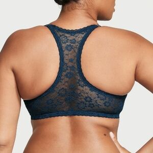 Victoria's secret dream angels black racer back lace lined demi bra size 34DDD